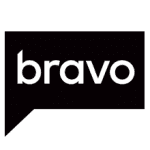 A black and white logo of bravo.