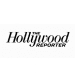 A black and white image of the hollywood reporter.