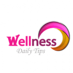 A pink and yellow logo for wellness daily tips.